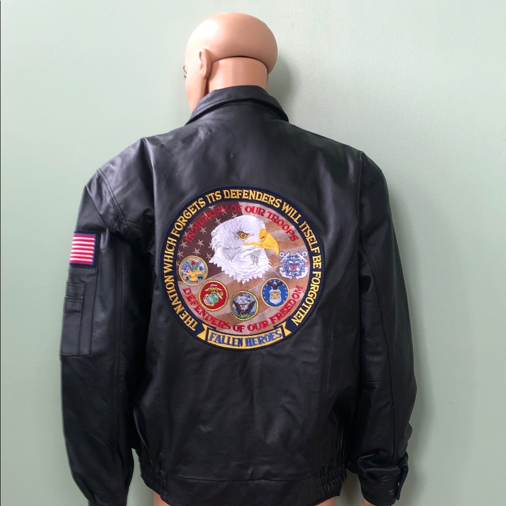 Black Leather Fallen Heroes Jacket